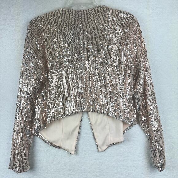 NWT Torrid Rose Gold Sequin Blazer Plus Size 1X Dressy Cocktail Formal Blingy - Picture 12 of 14